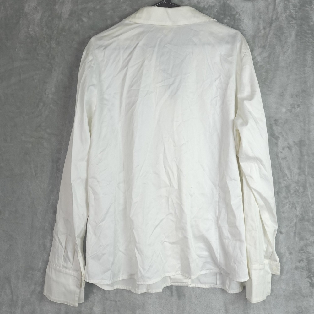 Coldwater Creek Button Up Blouse Womens 3X White Long Sleeve Classic Workwear - Picture 2 of 5